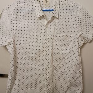 Classic White Polka Dot Men's Shirt